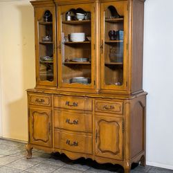 Vintage Wooden China Cabinet