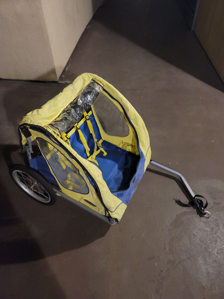 Instep Bike Trailer Carriage Carrier Kids Yellow Blue