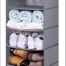 Hanging Shoe Organizer to Store 10 Pairs Shoes 5- Shelf Shoe Rack for Closet for Small Space Storage Bedroom, Dorm, Grey
