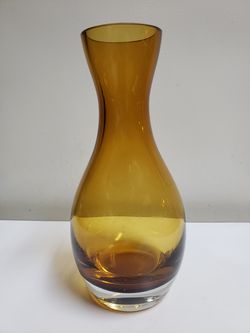 8" amber glass vase