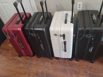 New 24 inches Hard Shell Spinner Luggage Suitcases with cup holder USB Port and Laptop Compartment