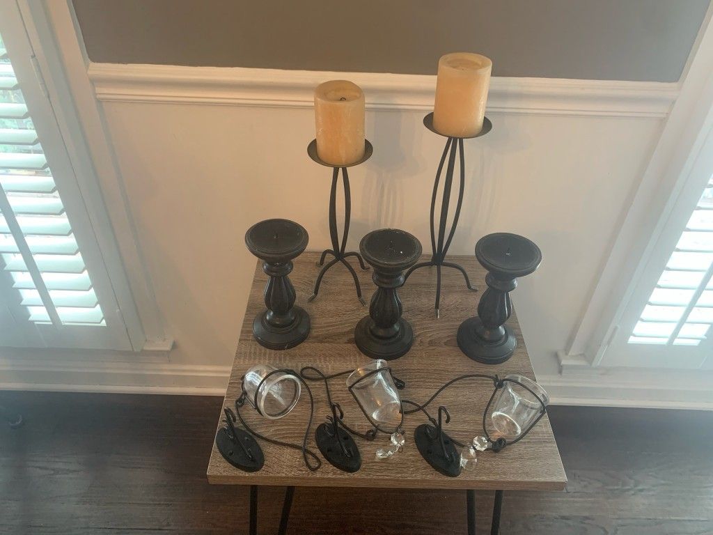 Assorted Candle Sconces and Holders