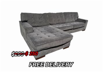 LARGE GRAY GREY SECTIONAL SOFA COUCH SALA  FREE 🚚
