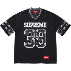 Supreme Bandana Black Football Jersey SS25 (Multiple Sizes) Brand New!