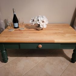 Coffee Table With Butcher Block Top