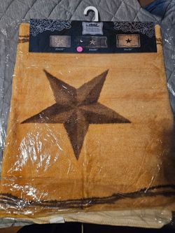 New Western Rustic Star Barbed Wire Trim Rug Mat 24" by 60"
