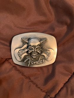 Fender Guitar Skull Belt Buckle