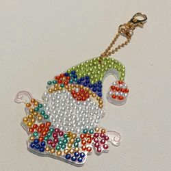 Blingy Bunny Gnome With An EASTER Banner Keychain