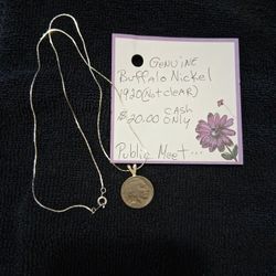 BUFFALO NICKEL NECKLACE GENUINE COIN