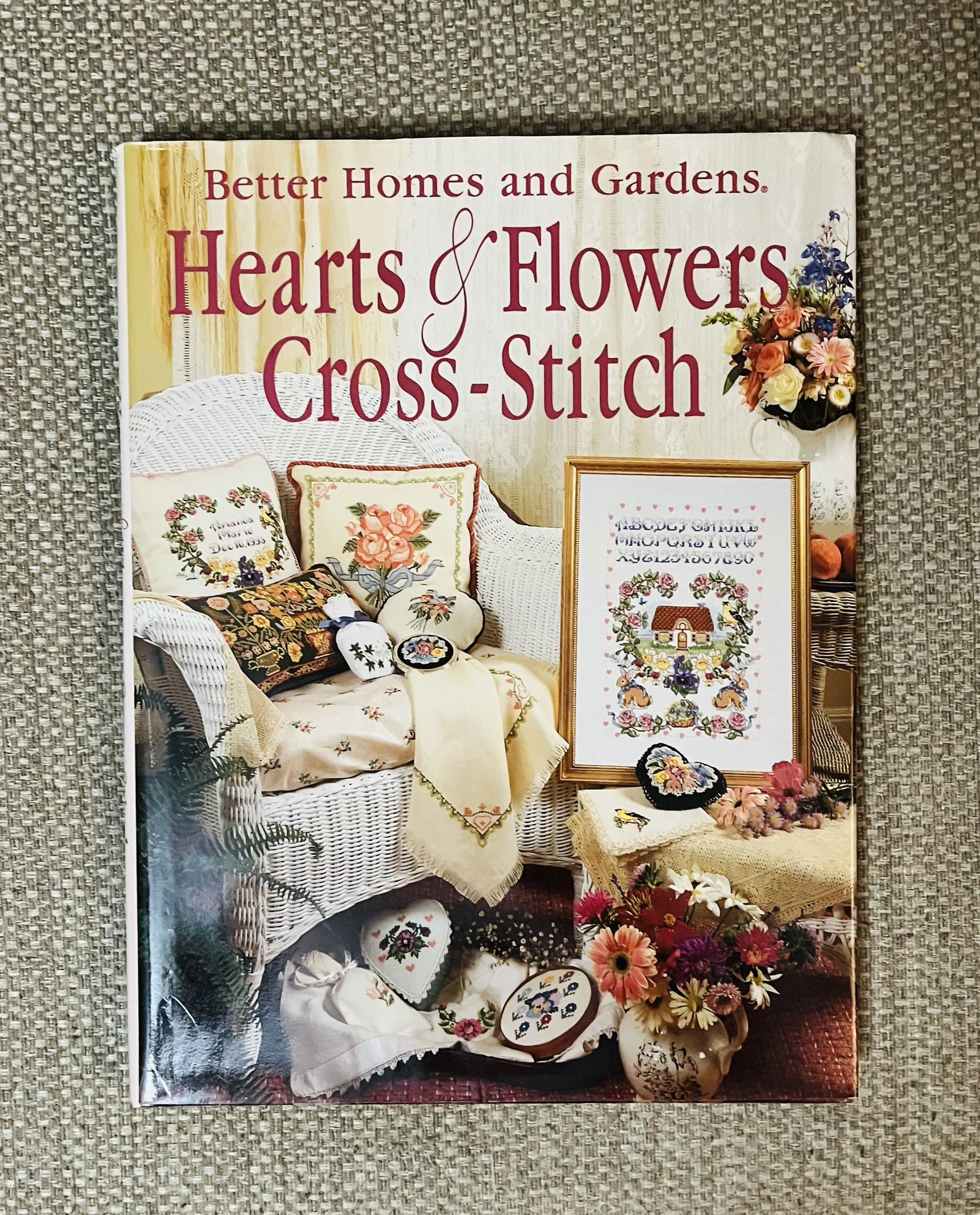 Hearts & Flowers Cross-Stitch Hard Cover Book