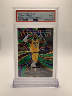 LeBron James Panini Select Turbo Charged GREEN PSA 9 MINT 