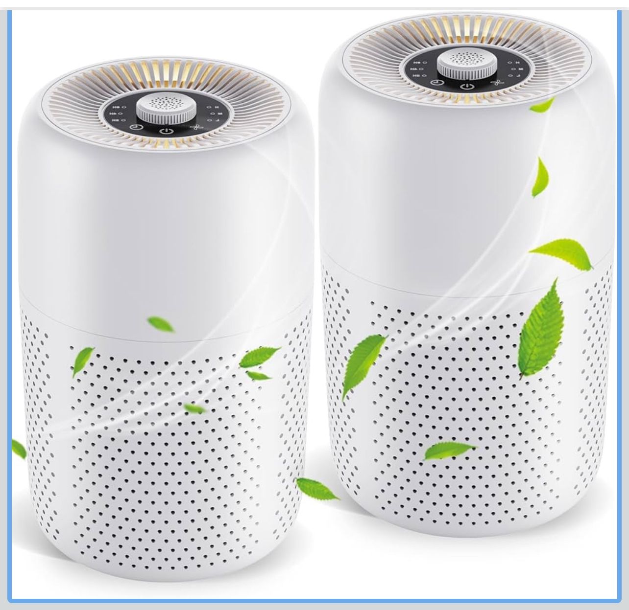 2 Pack YARIKI Air Purifiers for Bedroom Home with Aromatherapy Function,Small Air Purifier with Nightlight Speed Control,24dB Low Noise for Better Sle