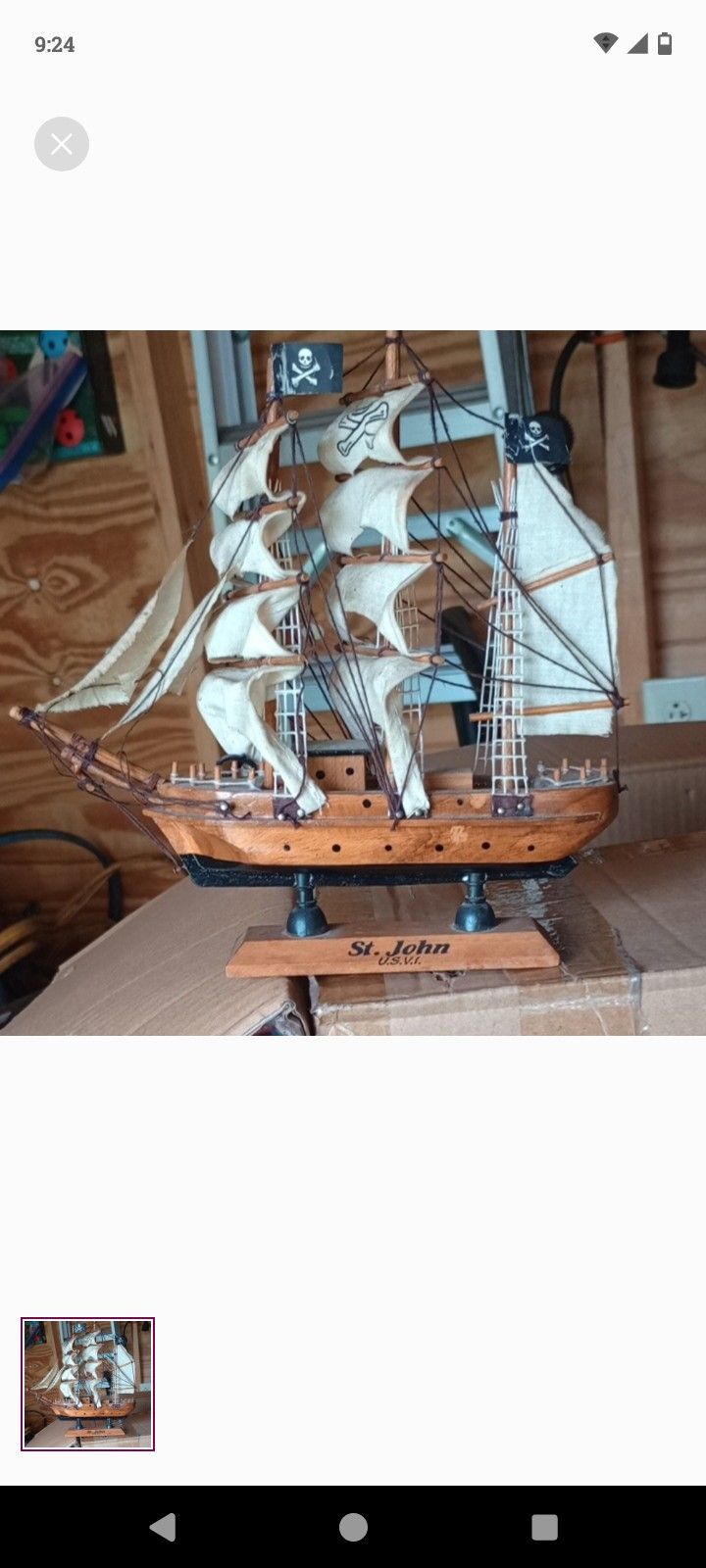 Nautical pirate ship model by St. John