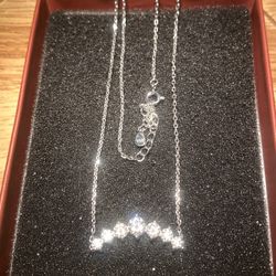 Moissanite for Woman with 925 Sterling Silver 18K filled White Gold Necklace (With Certificates)