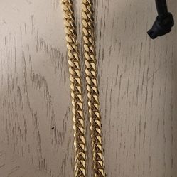 925 Silver Gold Plated Cuban Link Chain Cadena Cubana De Plata 925 Enchapada En Oro