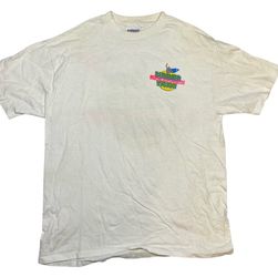 Vintage 1980s Summer Vision Surf Beach Mens Shirt Hanes Beefy-T XL White
