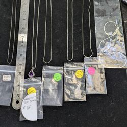 Sterling Silver Stamped Chains, New In Pkg