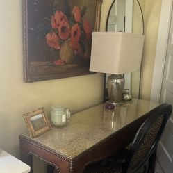 Fabric And Glass Console Table