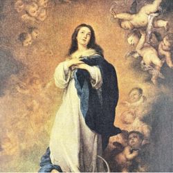 Bartolomé Esteban Murillo The Immaculate Conception Vintage Fine Art Print 30’s  USA Printed Antique Spain/Spanish School Collectible