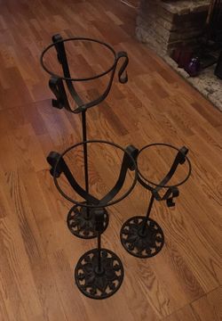 Wrought Iron Candle Holder Set