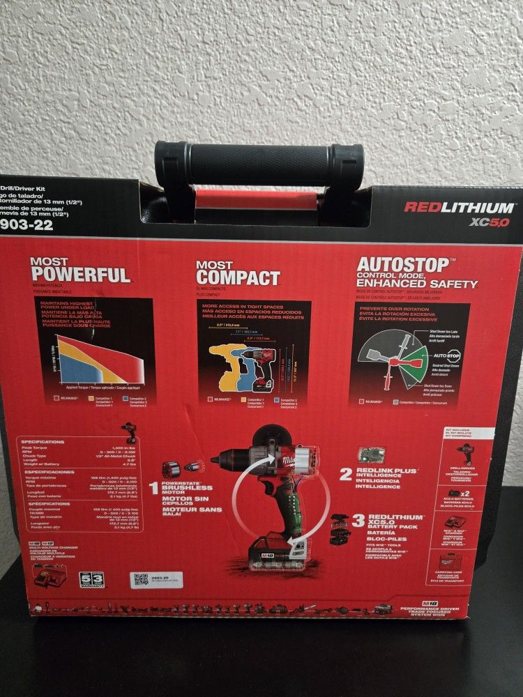 1/2"Drill / Driver Kit With 2 Battery 5.0