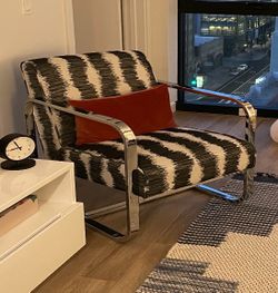 2 Modern Accent Chair with Chrome Frame