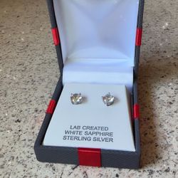 White Sapphire (Lab Created) In Sterling Silver