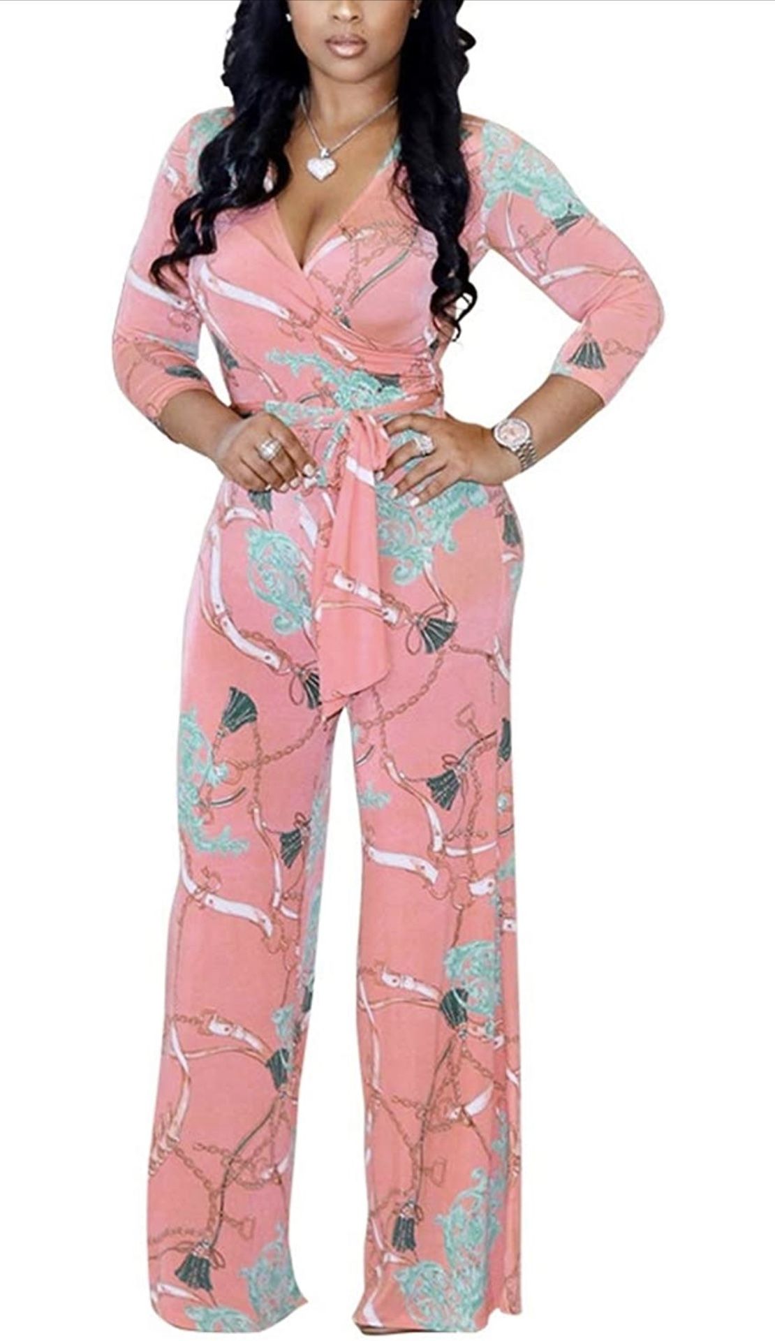 Lisa Colly Women Summer Floral Print Jumpsuit