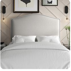 King/California King Upholstered Headboard & Metal Bed Frame