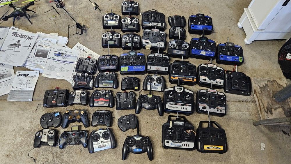 Huge Rc Lot Of Helicopters & Drones Appx 45