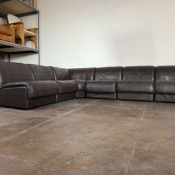 Vintage 1970s Italian leather modular sectional sofa