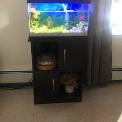 10 Gallon GLOW Fish Tank With Stand And Aquarium Accessories
