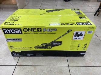 P1190 RYOBI ONE+ HP 18V Brashness 16” Cordless Walk Behind Push Lawn Mower Kit