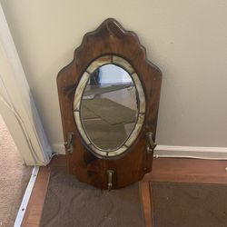Stained Glass Coat Hanger With Mirror
