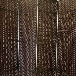 4PANEL XWIDE BROWN ROOM DIVIDER - NEW