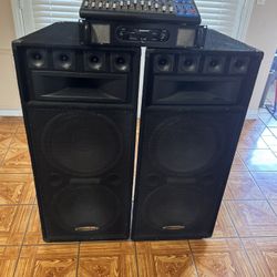 Speakers And Mixing Console 