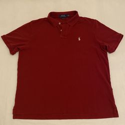 POLO RALPH LAUREN Pony Cotton Red Polo Shirt Size L/G