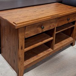 Wooden TV Stand with Storage. Easy To Move.