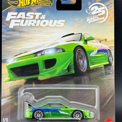 Hot Wheels Premium Fast & Furious Die-Cast Metal - 1995 Mitsubishi Eclipse 1/5 CHASE 🔥🔥🔥