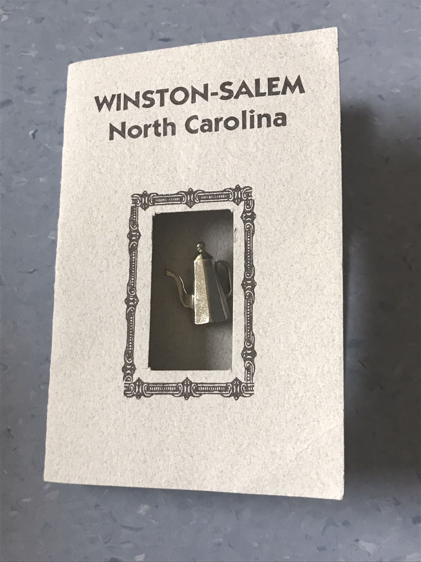 New Vintage Winston-salem North Carolina The big coffee pot pin, ballou reg'd