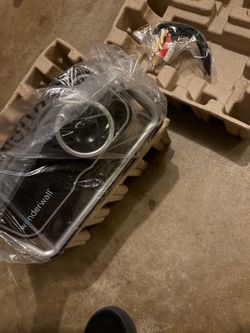Projector with inflatable outdoor TV screen