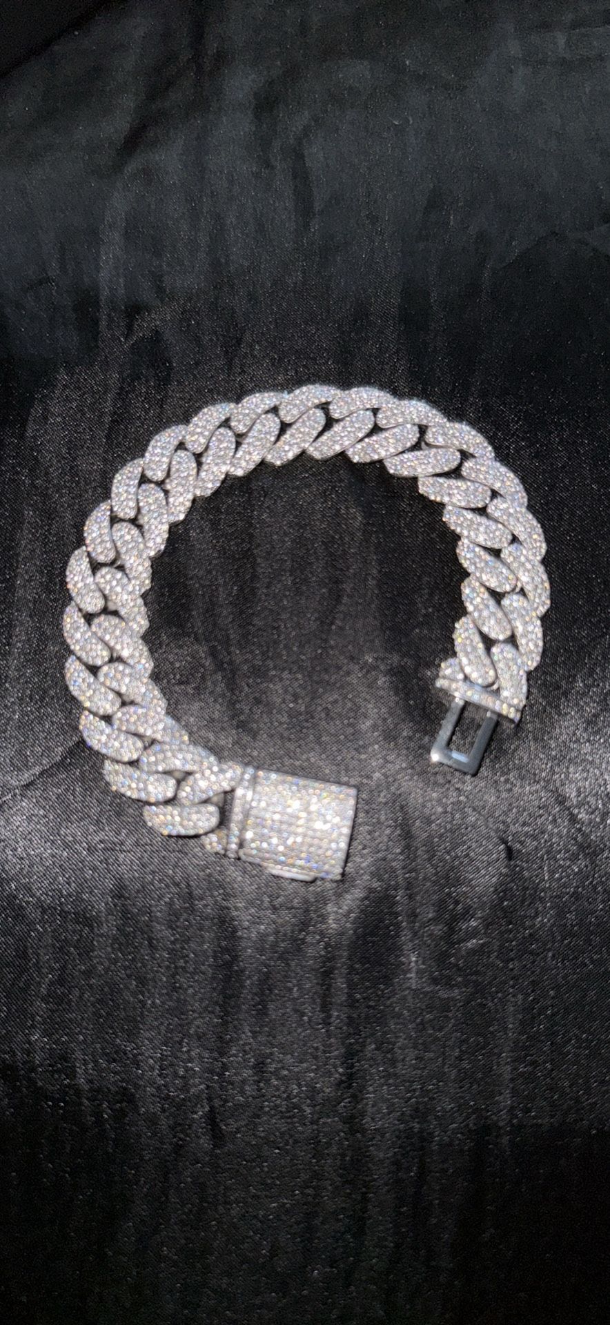 925 Silver Moissanite Cuban Bracelet