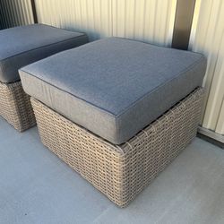 2 New In Box Large Patio Ottomans