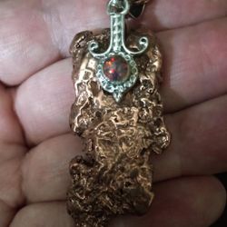 Brutalist Splash Copper Opal Necklace