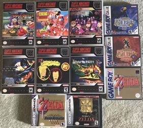 Super NES And Zelda Game Boy Games In Custom Cases 