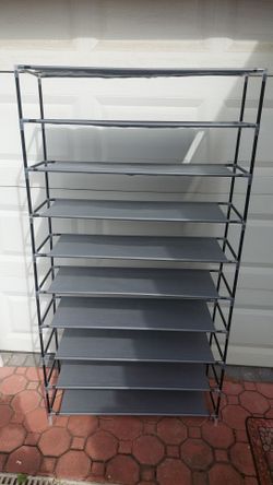 ​Tall 10-Tier Shoe Rack Organizer - Like New (Disassembled for Easy Transport)