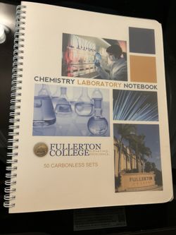 CHEMISTRY LABORATORY NOTEBOOK FULLERTON COLLEGE CATINE: 50 CARBONLESS SETS FULLERTON