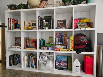 CUSTOM REAL WOOD 16-CUBE BOOKCASE / ROOM DIVIDER