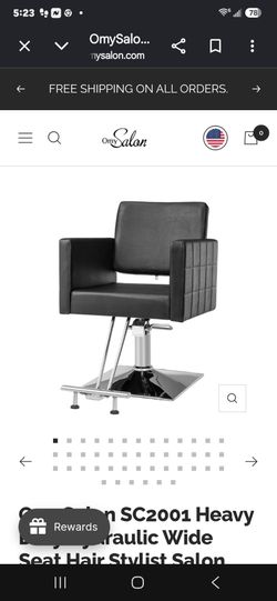 Black Salon Styling Chair with Chrome Base