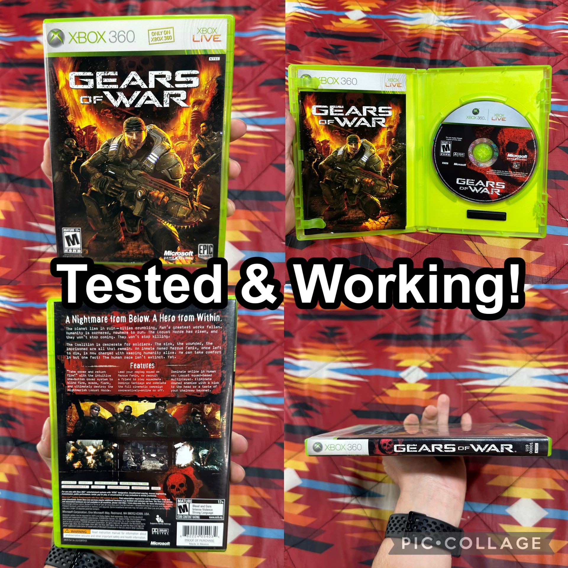 Gears of War (Microsoft Xbox 360, 2006) - COMPLETE CIB + MANUAL Tested & Working